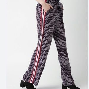 EUC Tommy Hilfiger Logo Navy Blue & Red Printed Wide Leg Pants Size 18